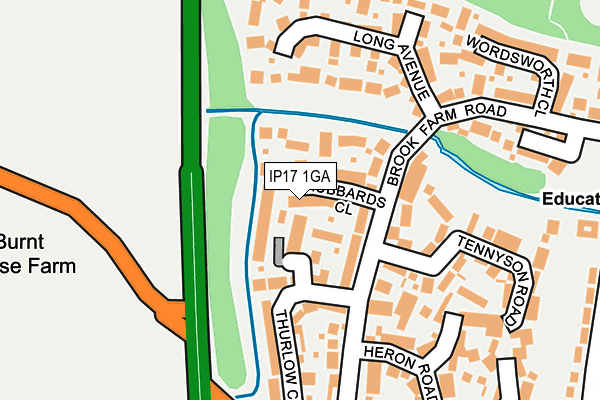 IP17 1GA map - OS OpenMap – Local (Ordnance Survey)
