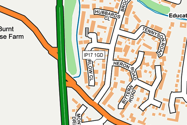 IP17 1GD map - OS OpenMap – Local (Ordnance Survey)