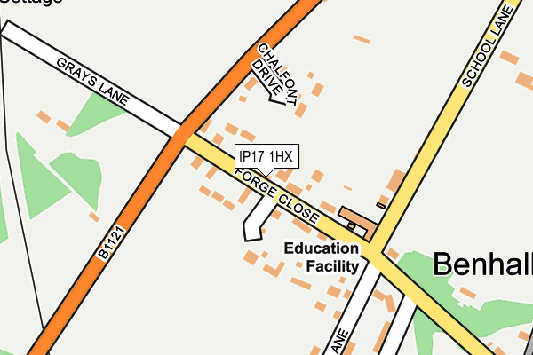 IP17 1HX map - OS OpenMap – Local (Ordnance Survey)