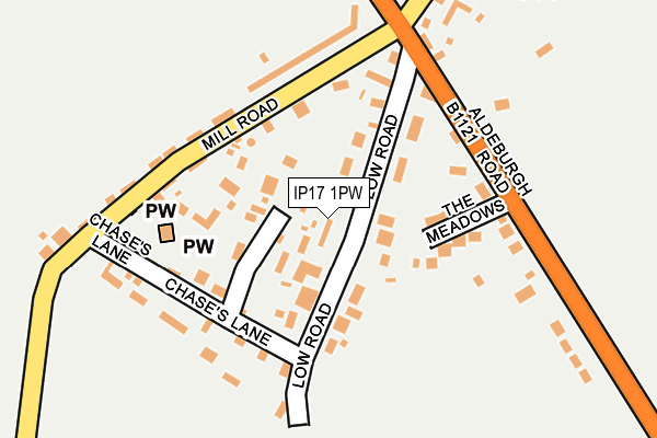 IP17 1PW map - OS OpenMap – Local (Ordnance Survey)