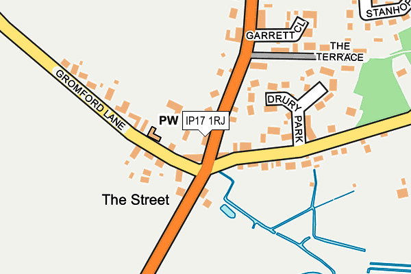 IP17 1RJ map - OS OpenMap – Local (Ordnance Survey)