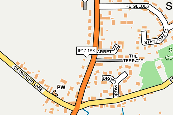 IP17 1SX map - OS OpenMap – Local (Ordnance Survey)