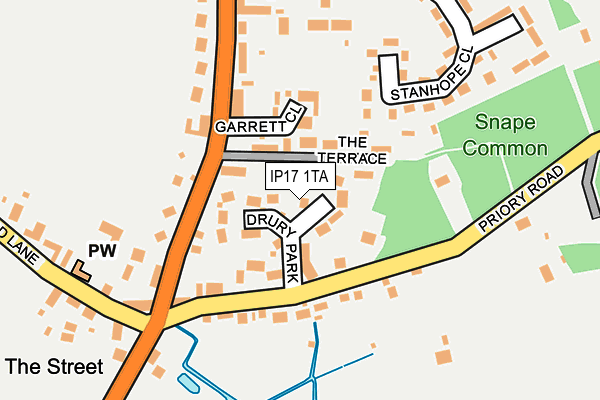 IP17 1TA map - OS OpenMap – Local (Ordnance Survey)