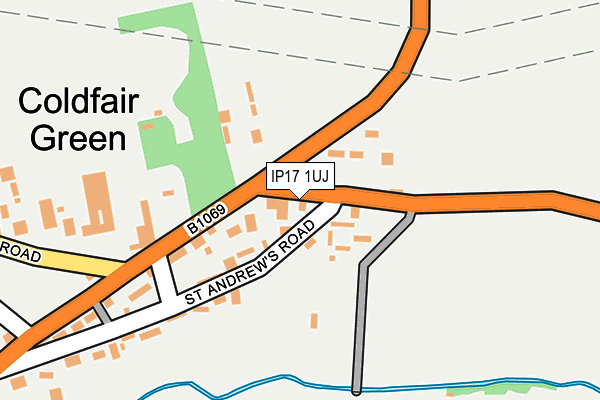 IP17 1UJ map - OS OpenMap – Local (Ordnance Survey)