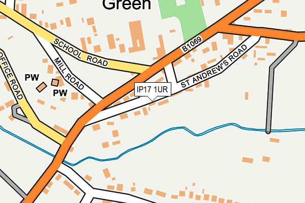 IP17 1UR map - OS OpenMap – Local (Ordnance Survey)