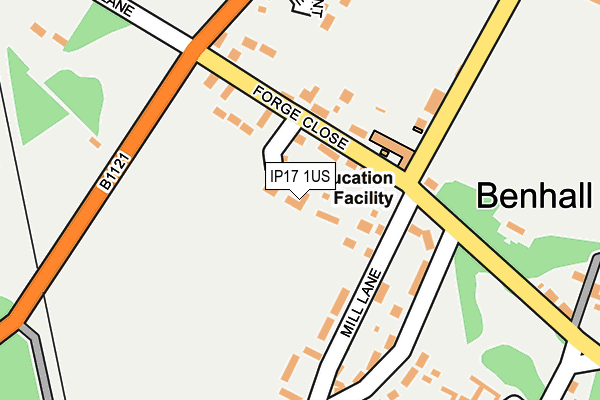 IP17 1US map - OS OpenMap – Local (Ordnance Survey)