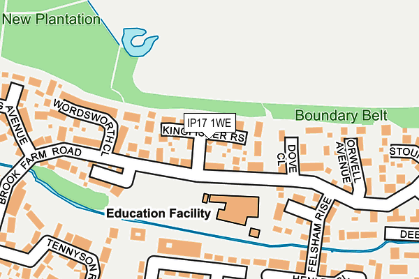IP17 1WE map - OS OpenMap – Local (Ordnance Survey)