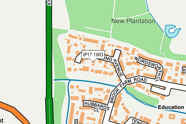 IP17 1WG map - OS OpenMap – Local (Ordnance Survey)