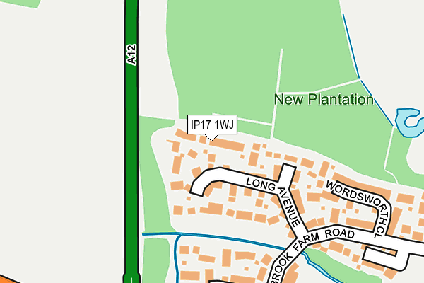 IP17 1WJ map - OS OpenMap – Local (Ordnance Survey)