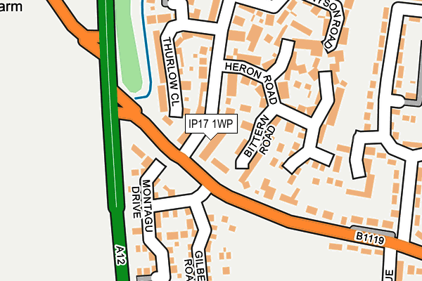 IP17 1WP map - OS OpenMap – Local (Ordnance Survey)