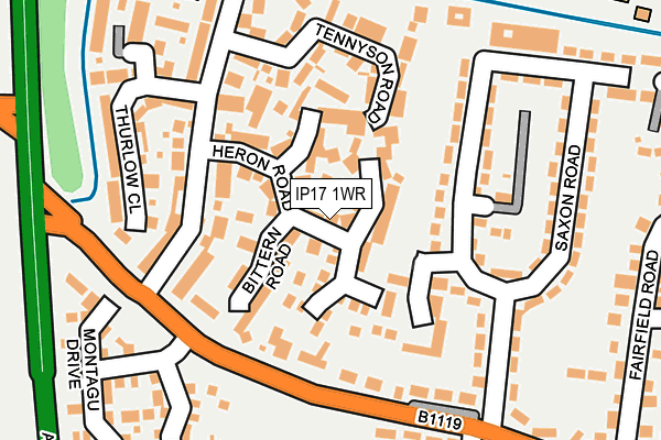 IP17 1WR map - OS OpenMap – Local (Ordnance Survey)