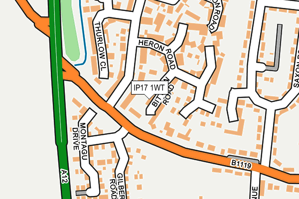IP17 1WT map - OS OpenMap – Local (Ordnance Survey)