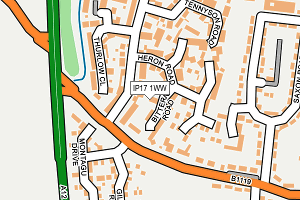 IP17 1WW map - OS OpenMap – Local (Ordnance Survey)