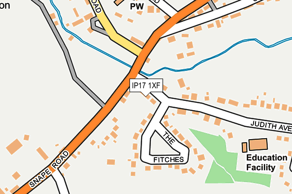 IP17 1XF map - OS OpenMap – Local (Ordnance Survey)