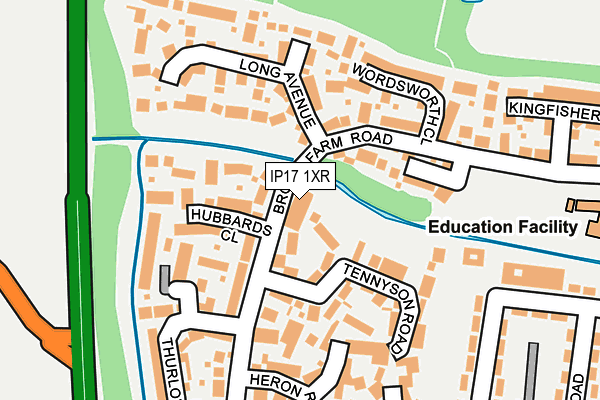 IP17 1XR map - OS OpenMap – Local (Ordnance Survey)