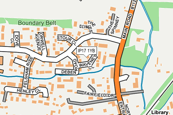 IP17 1YB map - OS OpenMap – Local (Ordnance Survey)