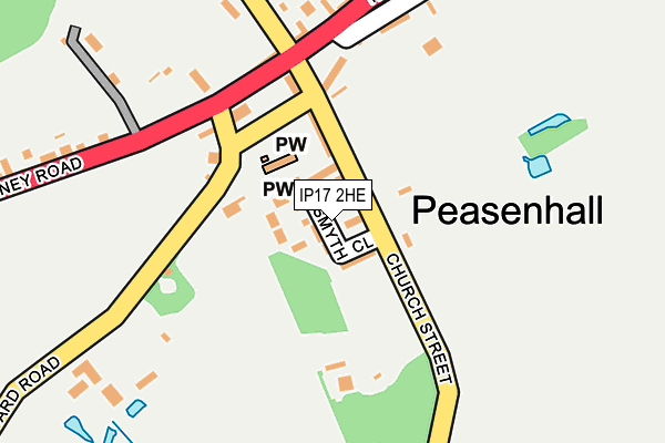 IP17 2HE map - OS OpenMap – Local (Ordnance Survey)