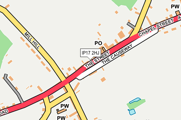 IP17 2HJ map - OS OpenMap – Local (Ordnance Survey)