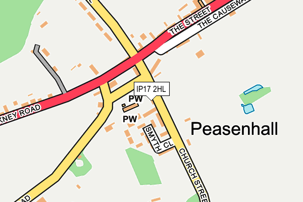 IP17 2HL map - OS OpenMap – Local (Ordnance Survey)