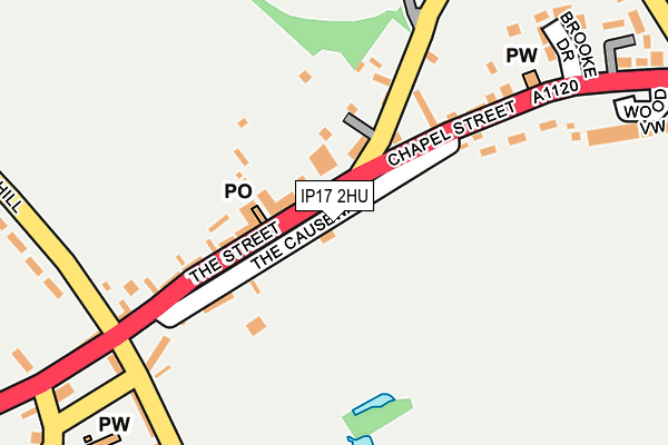 IP17 2HU map - OS OpenMap – Local (Ordnance Survey)