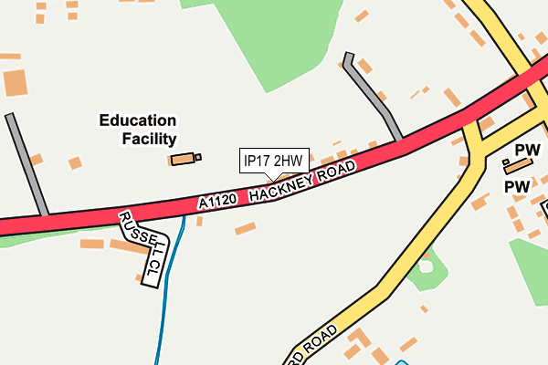 IP17 2HW map - OS OpenMap – Local (Ordnance Survey)