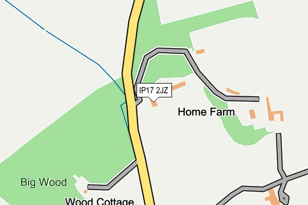 IP17 2JZ map - OS OpenMap – Local (Ordnance Survey)