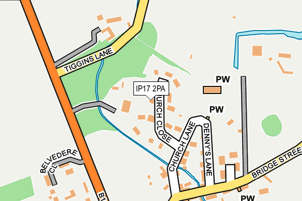 IP17 2PA map - OS OpenMap – Local (Ordnance Survey)