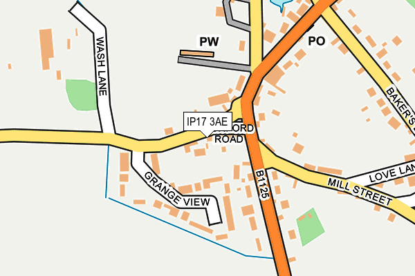 IP17 3AE map - OS OpenMap – Local (Ordnance Survey)