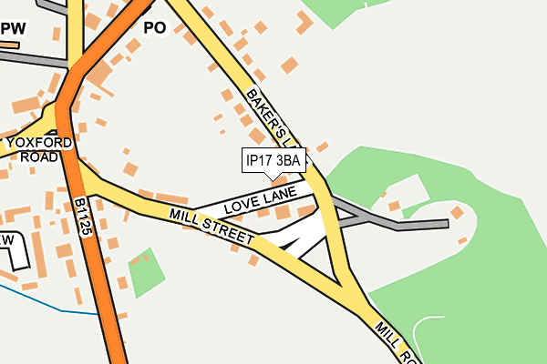 IP17 3BA map - OS OpenMap – Local (Ordnance Survey)