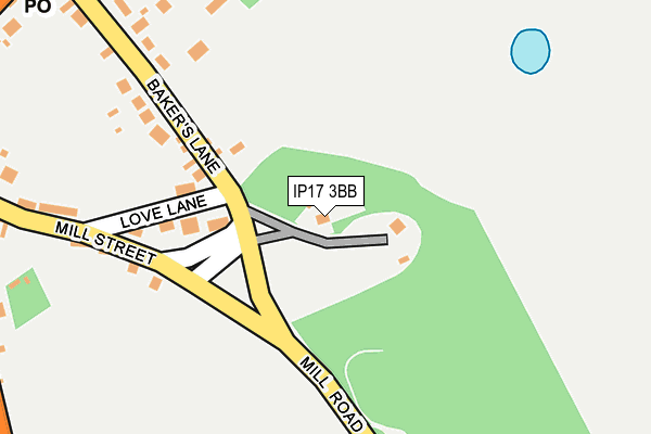 IP17 3BB map - OS OpenMap – Local (Ordnance Survey)