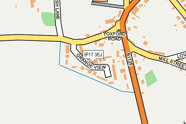 IP17 3EJ map - OS OpenMap – Local (Ordnance Survey)