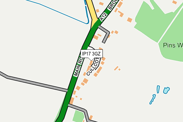 IP17 3GZ map - OS OpenMap – Local (Ordnance Survey)