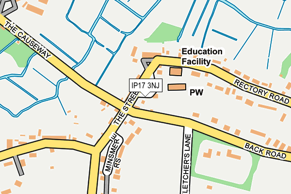IP17 3NJ map - OS OpenMap – Local (Ordnance Survey)