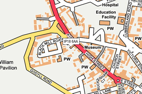 IP18 6AA map - OS OpenMap – Local (Ordnance Survey)
