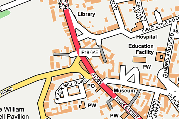 IP18 6AE map - OS OpenMap – Local (Ordnance Survey)