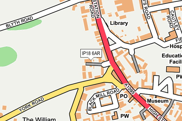 IP18 6AR map - OS OpenMap – Local (Ordnance Survey)