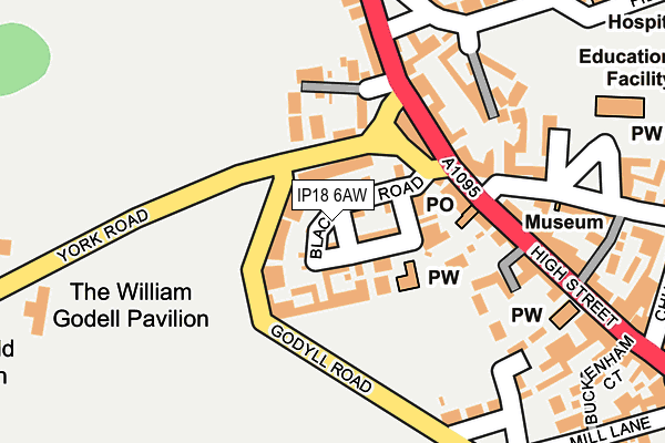 IP18 6AW map - OS OpenMap – Local (Ordnance Survey)