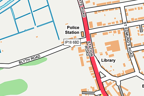 IP18 6BD map - OS OpenMap – Local (Ordnance Survey)