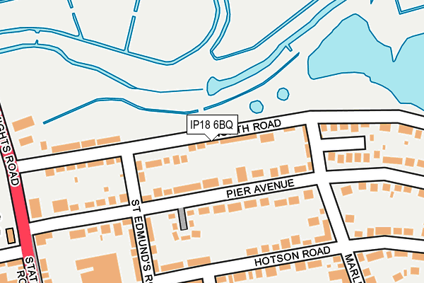 IP18 6BQ map - OS OpenMap – Local (Ordnance Survey)