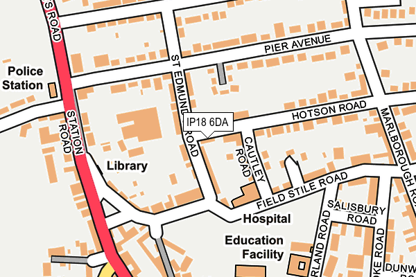 IP18 6DA map - OS OpenMap – Local (Ordnance Survey)