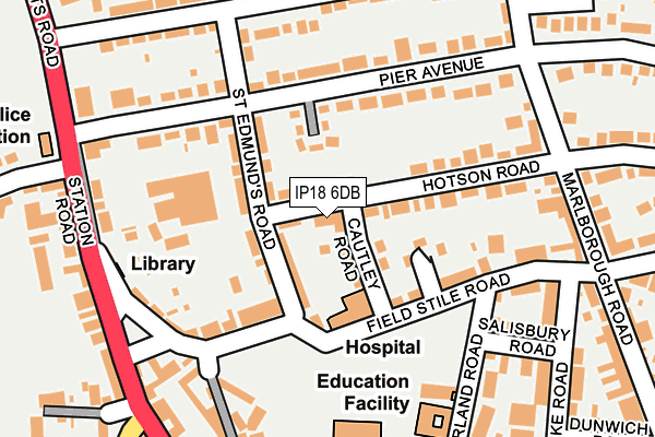 IP18 6DB map - OS OpenMap – Local (Ordnance Survey)