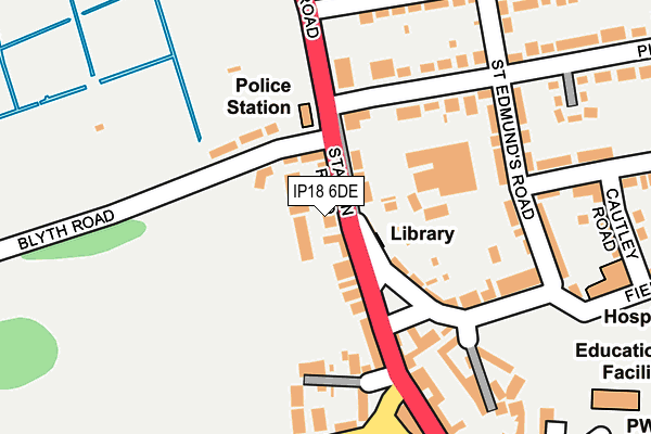 IP18 6DE map - OS OpenMap – Local (Ordnance Survey)