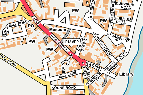 Map of THE BLACK OLIVE DELICATESSEN SOUTHWOLD LIMITED at local scale