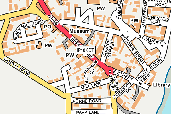 IP18 6DT map - OS OpenMap – Local (Ordnance Survey)