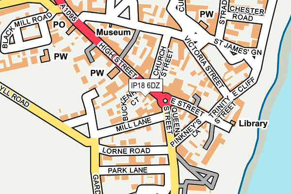 IP18 6DZ map - OS OpenMap – Local (Ordnance Survey)