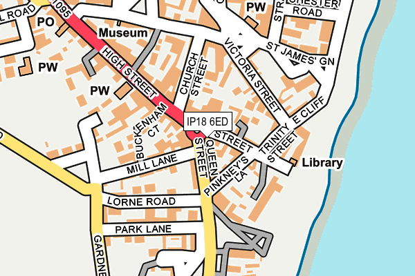 IP18 6ED map - OS OpenMap – Local (Ordnance Survey)