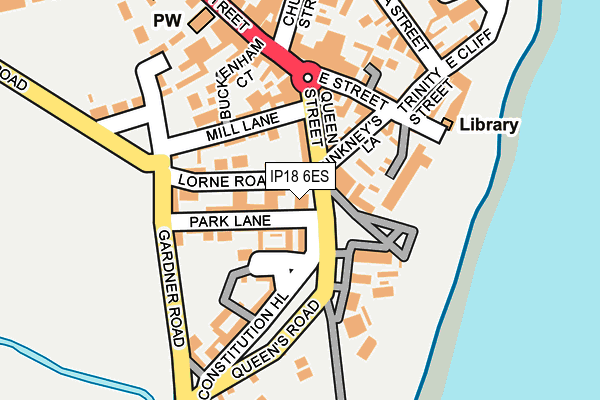 IP18 6ES map - OS OpenMap – Local (Ordnance Survey)