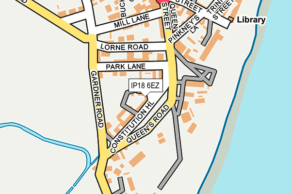 IP18 6EZ map - OS OpenMap – Local (Ordnance Survey)