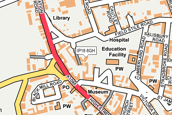 IP18 6GH map - OS OpenMap – Local (Ordnance Survey)