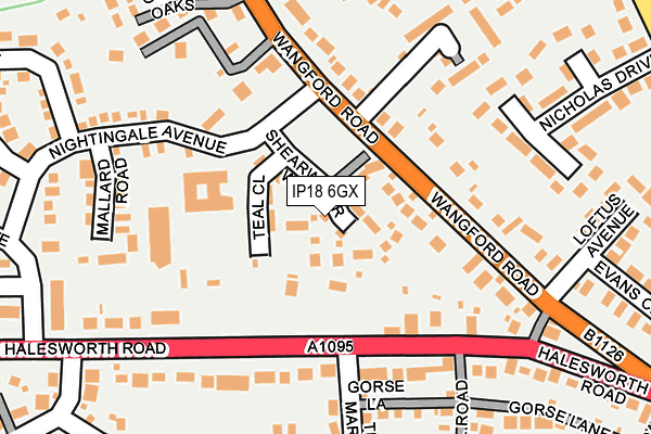 IP18 6GX map - OS OpenMap – Local (Ordnance Survey)